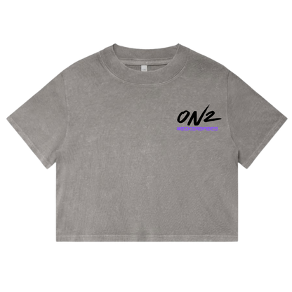 ON2BikerBabes – Girls Just Wanna Have Horsepower Stone Wash Heavy Crop Tee