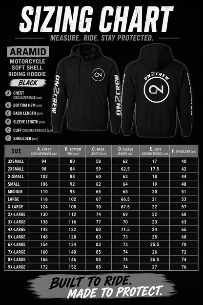 On2Crew Aramid Motorcycle Soft Shell Riding Hoodie - Black