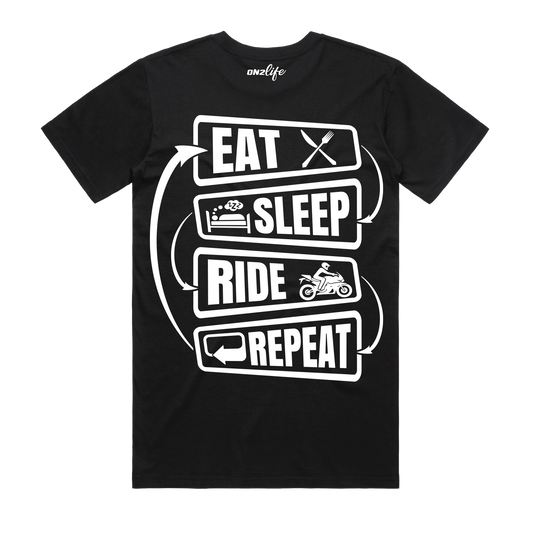 ON2LIFE EAT SLEEP RIDE REPEAT TEE